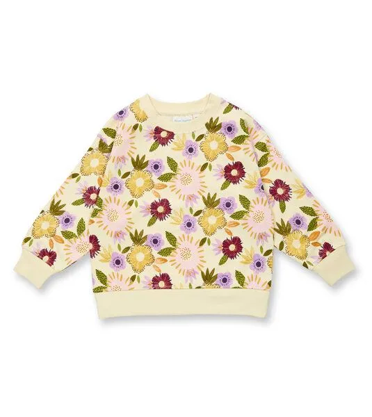 Sense Organics & friends in cooperation with GARY MASH Sense Organics & friends in cooperation with GARY MASH Kinder Sweatshirt aus Bio-Baumwolle, Blumen (beige), – Produktbild 1 von 4