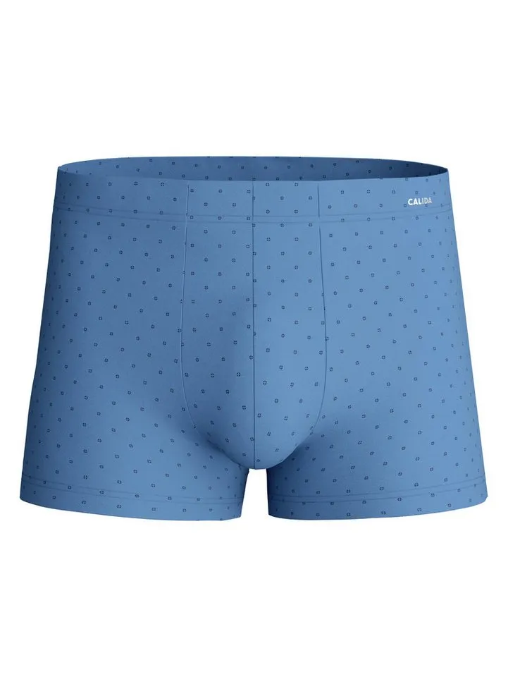 CALIDA CALIDA Boxershorts Cotton Code Design breiter Bund, gemustert, eng, bequem, mit Logodruck, Baumwollmix, Blau, – Produktbild 2 von 5