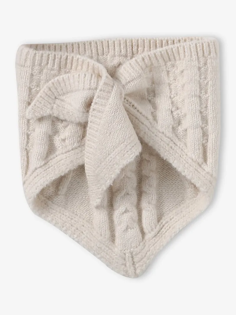 Vertbaudet Baby-Set aus Mütze und Halstuch zum Binden, Wollweiß, – Produktbild 2 von 4