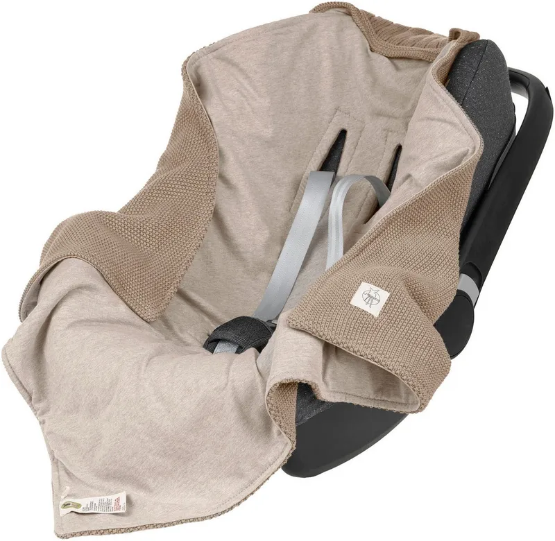 Lässig Einschlagdecke für Babyschale, taupe, LÄSSIG, GOTS made with organic materials, zertifiziert durch BCS 27262, Beige, – Produktbild 1 von 4
