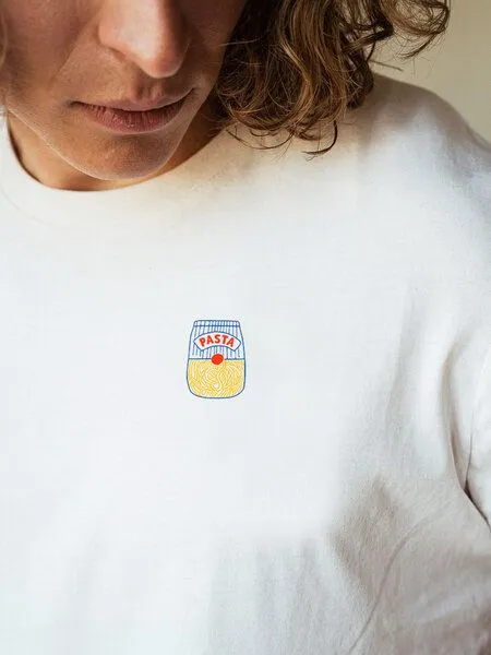 Kultgut Kultgut Artdesign - Shirt aus recycelter Biobaumwolle / Pasta, Natur, – Produktbild 1 von 3