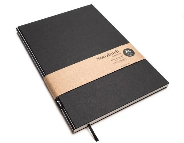 tyyp Notizbuch A4 schwarz - perforiert - 100% Recyclingpapier - BerlinBook by tyyp, Black, – Produktbild 1 von 5