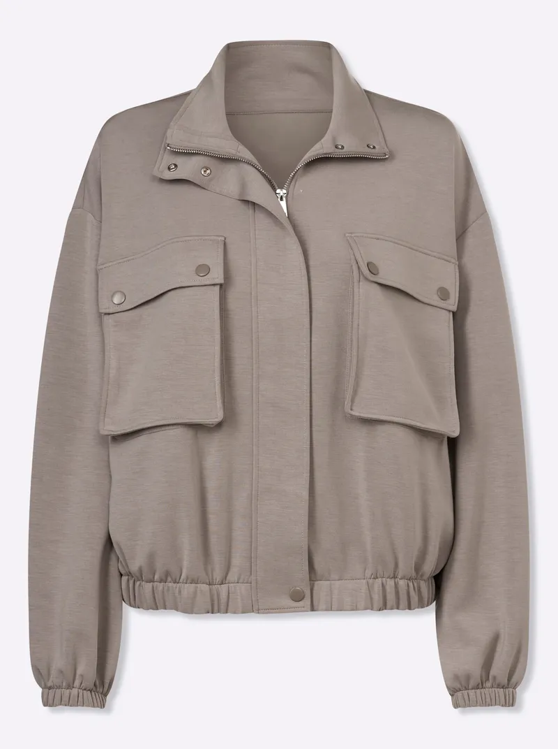 heine Sweatjacke taupe, Taupe, – Produktbild 1 von 2