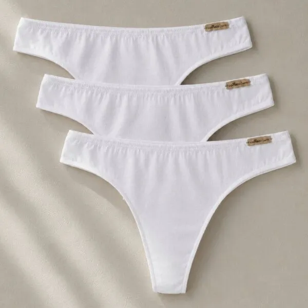 comazo|earth comazo|earth Fairtrade String low cut 3er Pack | GOTS zertifiziert, Weiss, – Produktbild 1 von 4