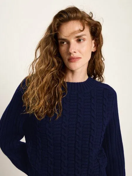LANIUS LANIUS Zopfpullover, Purple blue melange, – Produktbild 3 von 4