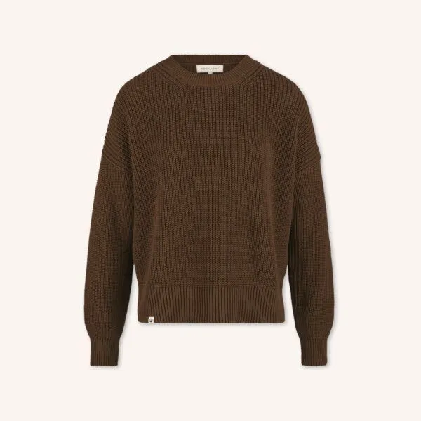 NORDLICHT NORDLICHT Grobstrick Pullover aus 100% Baumwolle MARA, Potting soil (braun), – Produktbild 2 von 4