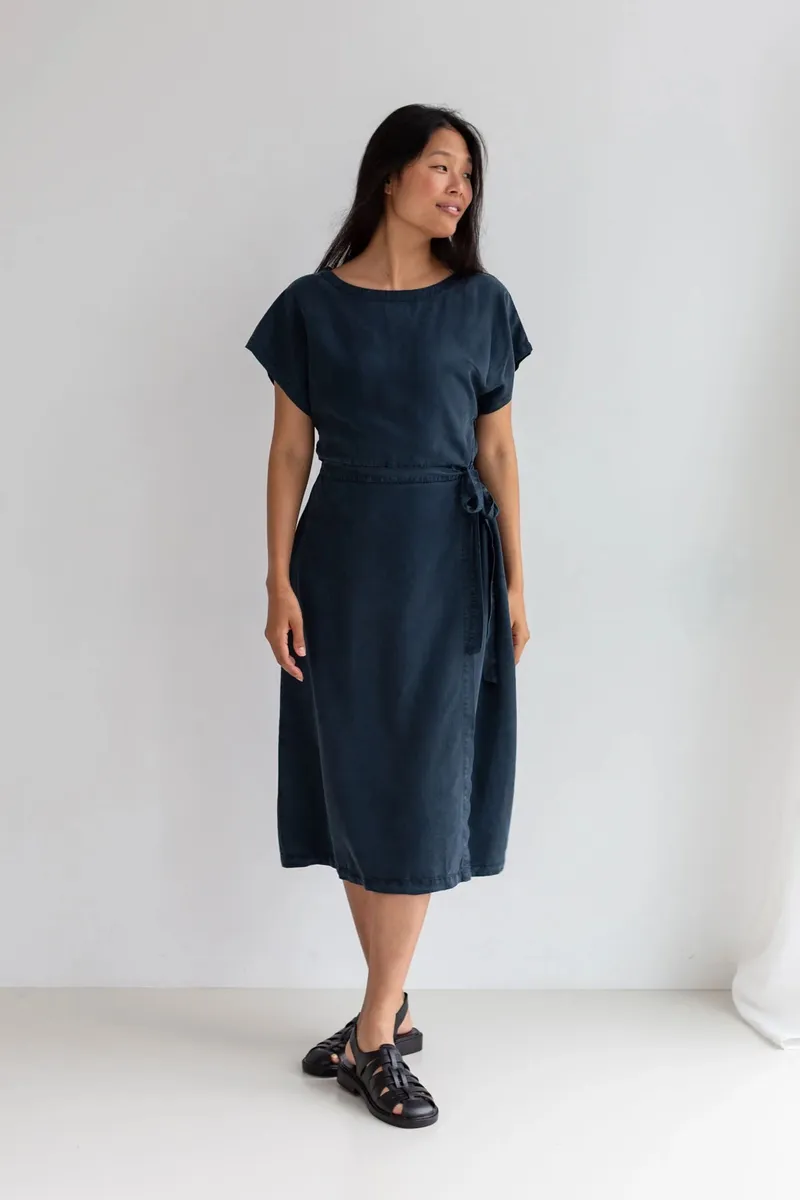 TWOTHIRDS TWOTHIRDS Damen vegan Kleid Comte Navy Lagoon, Extra dunkelblau, – Produktbild 2 von 2