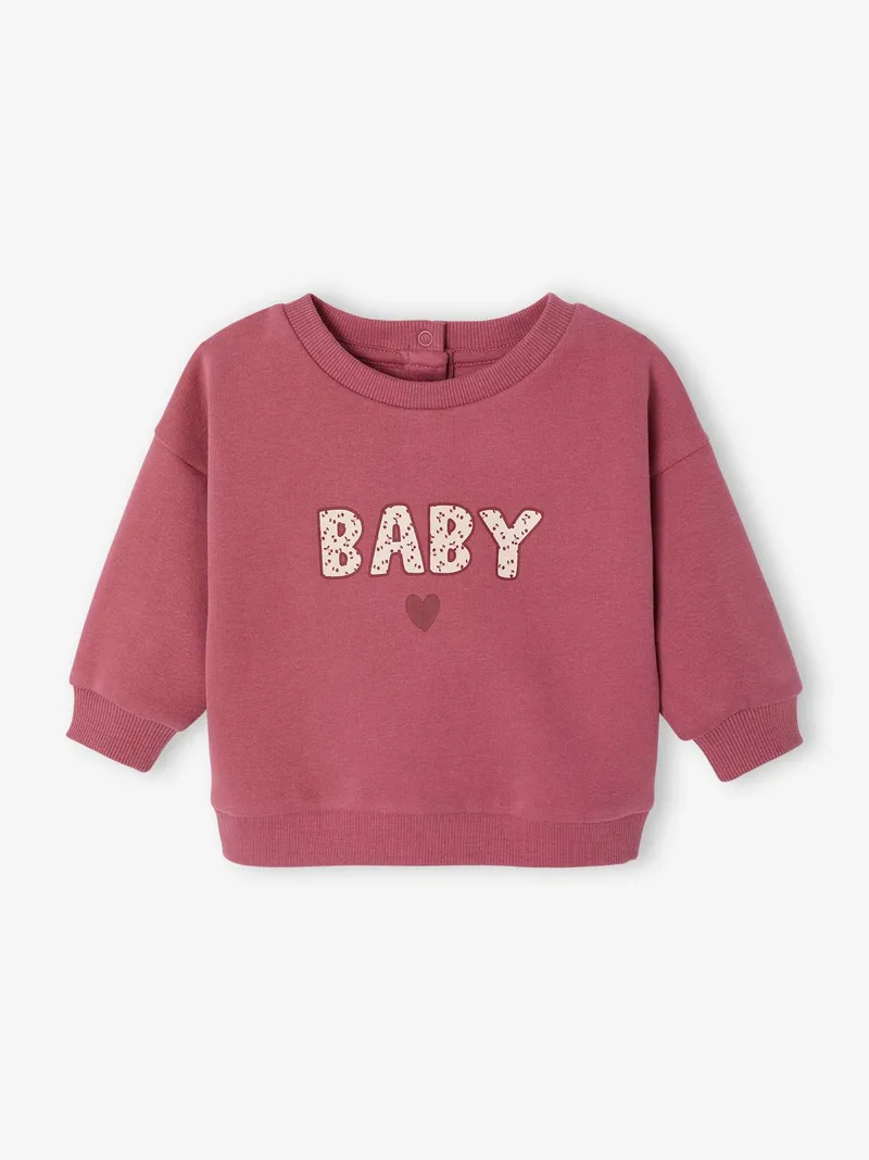 Vertbaudet Baby Sweatshirt mit Motiv vorn BASIC, Himbeer, – Produktbild 3 von 4