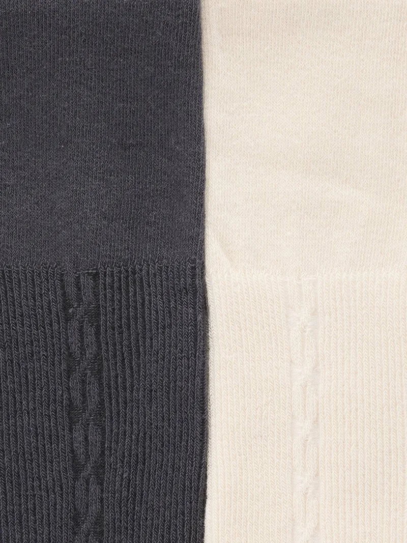 Vertbaudet 2er-Pack Strumpfhosen mit Zopfmuster, Anthrazit, – Produktbild 2 von 2