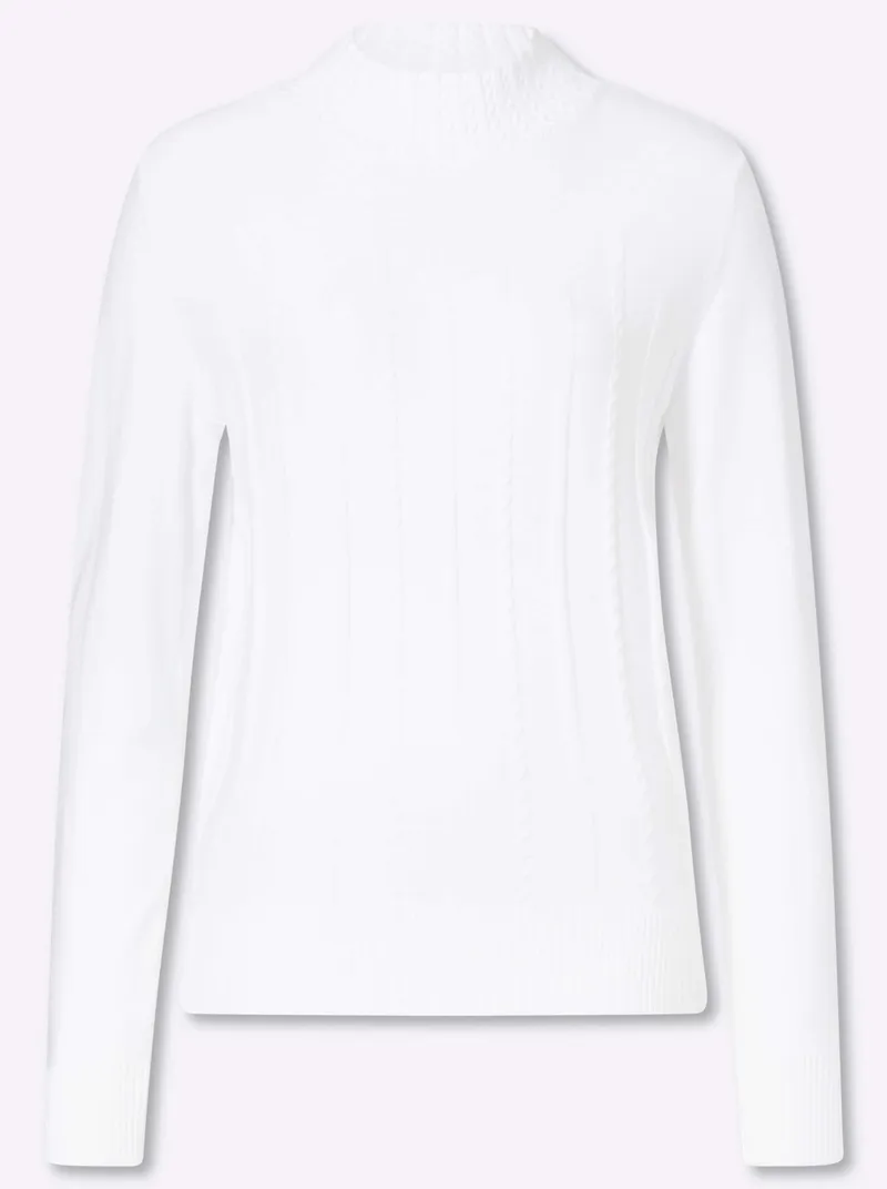 Witt Stehkragenpullover ecru, Ecru, – Produktbild 1 von 2