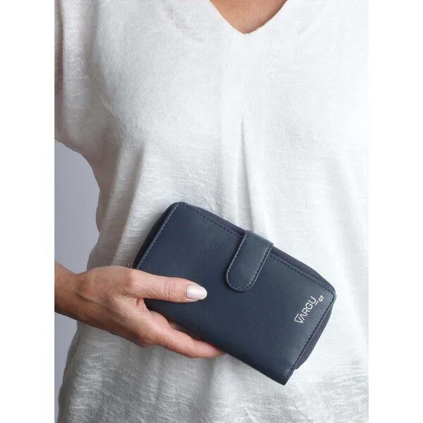 Vargu Vargu Echtleder Geldbörse SABA 1-A mono, Navy, – Produktbild 3 von 4