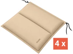 Doppler doppler Sitzkissen "CITY" mit Längssteppung, 4er-Pack, 48x48x6 cm, Polyester, sand – Produktbild 1 von 1