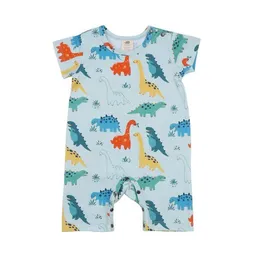 Walkiddy Strampler Bio-Baumwolle Blau Dinosaurier Walkiddy Kurzarm 95% Baumwolle 5% Elasthan Nachhaltig GOTS-zertifiziert – Produktbild 1 von 1