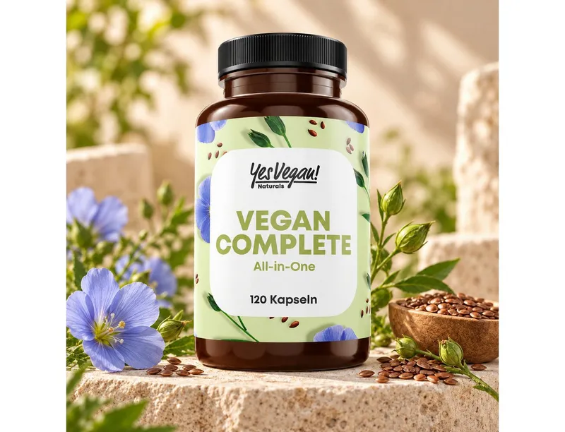Yes Vegan Multivitamin & Mineralstoffe vegan, B12, D3, K2, Jod Kapseln, 120 St., 71 g, vegan, laktosefrei, glutenfrei – Produktbild 4 von 5