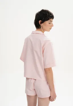 MELA MELA Damen vegan Pyjama Shirt Kurzarm Hansika Berry Blush Pink – Produktbild 1 von 1