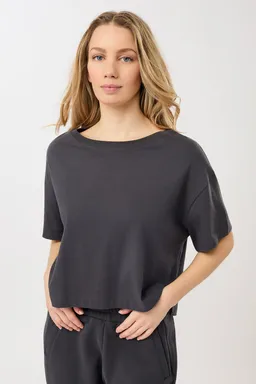 mandala MANDALA Damen vegan T-Shirt Boxy In Grau – Produktbild 1 von 1