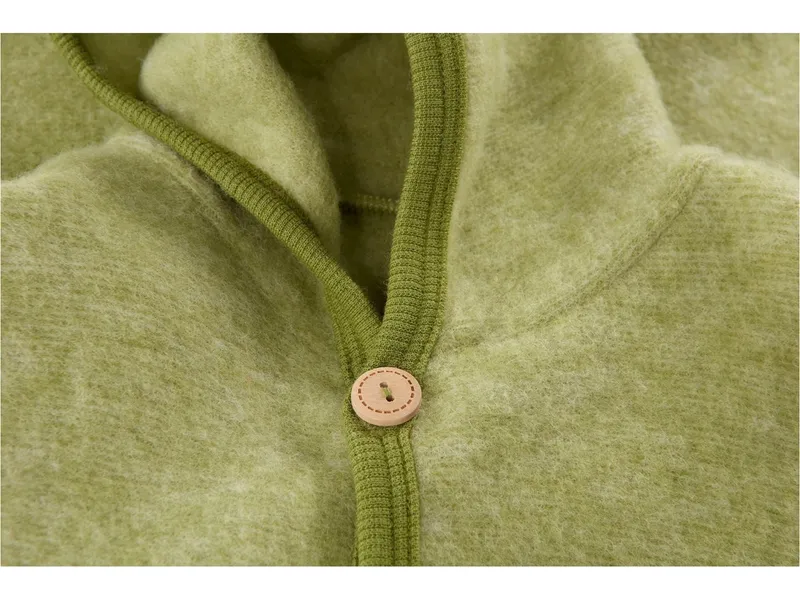 Cosilana Cosilana Baby und Kinder Kapuzenoverall Wolle-Baumwolle Fleece lindgrü Gr.86/92, Grün, – Produktbild 2 von 2