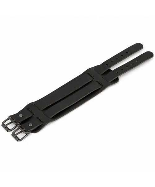 Simaru Simaru Breites Schnallenarmband Leder, Schwarz, – Produktbild 3 von 3