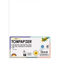folia folia Tonpapier, 130 g/m², 50 x 70 cm, 10 Bogen, weiß – Produktbild 1 von 1