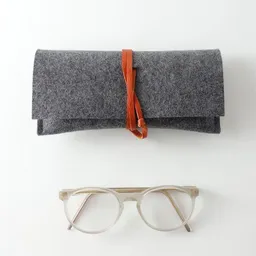 matilda k. manufaktur matilda k. manufaktur Brillenetui aus Wollfilz dunkelgrau mit Lederband 'auguste' – Produktbild 1 von 1