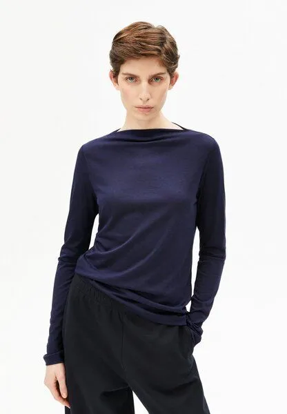 ARMEDANGELS ARMEDANGELS BOAT NECK Damen Longsleeve aus TENCEL Lyocell Mix, Tinted navy, – Produktbild 1 von 4