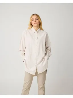 KnowledgeCotton Apparel KnowledgeCotton Apparel Relaxed Flannel Shirt - light feather grey – Produktbild 1 von 1