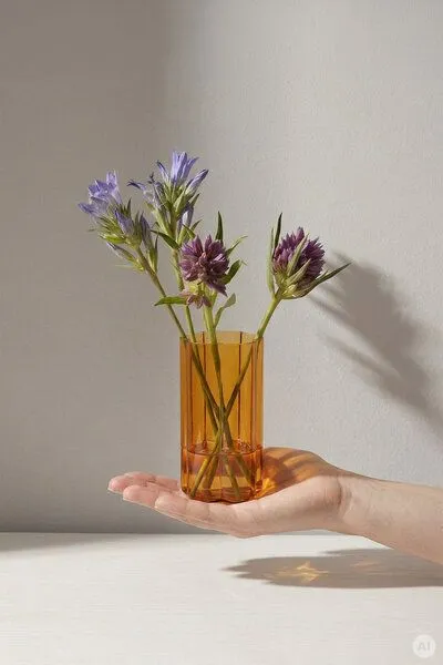 Tranquillo Tranquillo Vase RAIINBOW klein – Borosilikatglas, Orange, – Produktbild 2 von 3