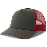 Atlantis Headwear Atlantis Headwear Freizeit-Truckercap aus recyceltem Polyester-Segeltuch, Dunkelgrau/burgundy, – Produktbild 1 von 1