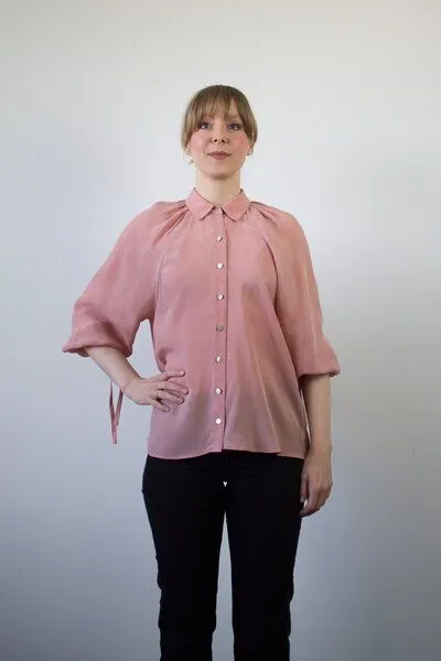 Skrabak Skrabak Bluse Stella aus Modal mit weiten Ärmeln, Rosa, – Produktbild 3 von 4