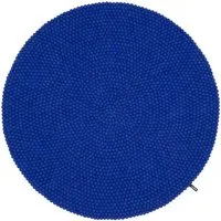 myfelt myfelt Filzkugelteppich rund, 100% Schurwolle, Isa (royalblau), – Produktbild 1 von 1