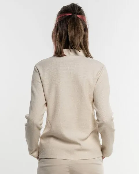 Alma & Lovis Alma & Lovis Turtleneck Glitzer-Shirt in Waffelpiqué aus Organic Cotton | Pearl Turtle, Nature (natur), – Produktbild 4 von 4