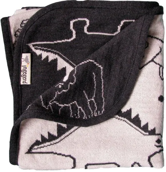 ingegerd ingegerd Wolldecke Jurassic, Schwarz/weiss, – Produktbild 2 von 4