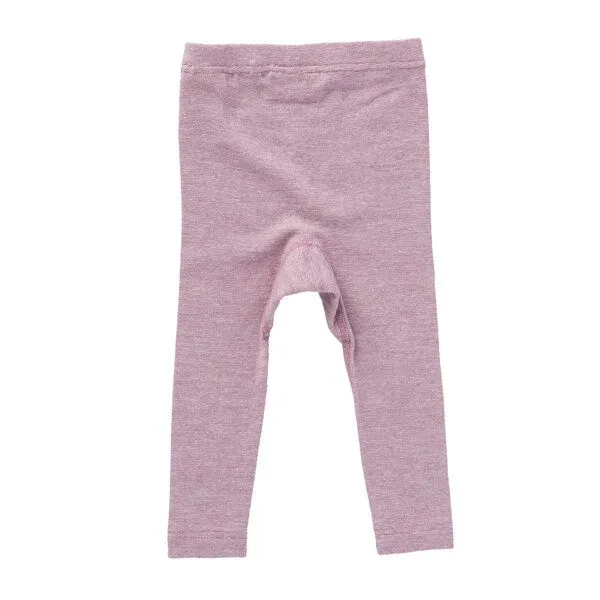 People Wear Organic People Wear Organic Baumwolle-Wolle-Seide Legging, uni meliert, Rosa, – Produktbild 2 von 3