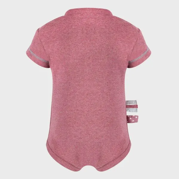 OrganicEra Baby S/S Kurzarm Bodysuit 'OrganicEra' aus Bio-Baumwolle, Bordeaux melange (rot), – Produktbild 3 von 4