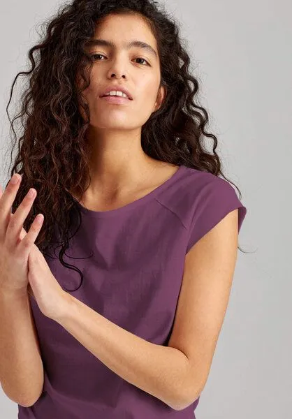THOKKTHOKK ThokkThokk TT01 Cap Sleeve T-Shirt Damen (GOTS, vegan, Bio-Baumwolle), Plum (violett), – Produktbild 1 von 7