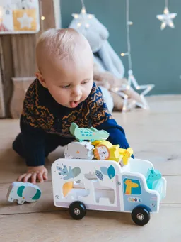 Vertbaudet Spielzeuglaster mit Steckkasten SAVANNE – Produktbild 1 von 1