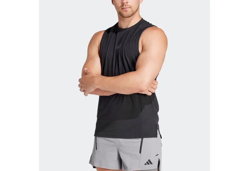 adidas Performance adidas Performance Tanktop D4T TANK mit Rundhalsausschnitt, ohne Verschluss, sportlicher Schnitt, Schwarz, – Produktbild 2 von 5