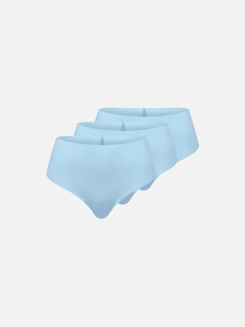 erlich textil erlich textil Light Touch High Waist Brazil String im 3er Pack aus weichem Modal, made in Europe, Ecru, – Produktbild 3 von 5