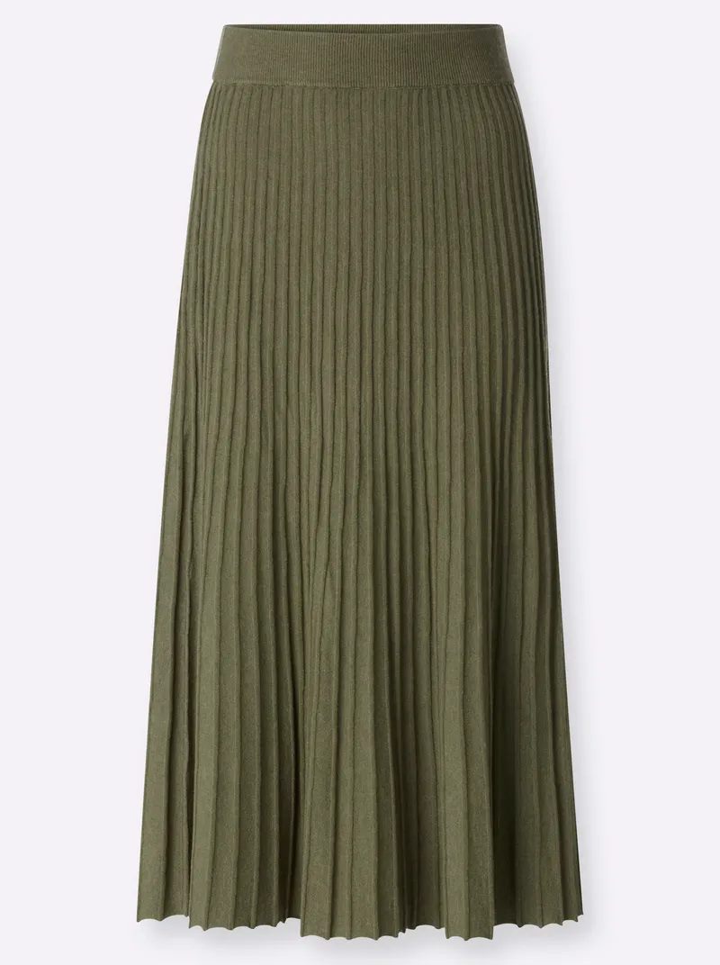 heine Strickrock khaki-meliert, Khaki-meliert, – Produktbild 1 von 2