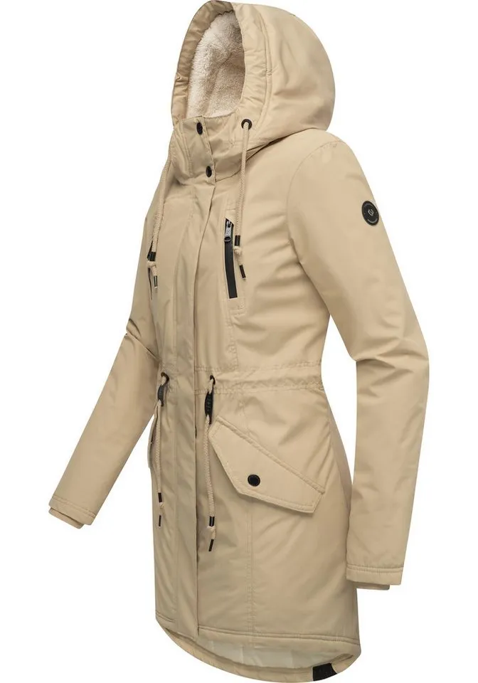 ragwear ragwear Wintermantel Elsien wasserdichter Winterparka mit Teddyfell-Futter, Braun, – Produktbild 3 von 4