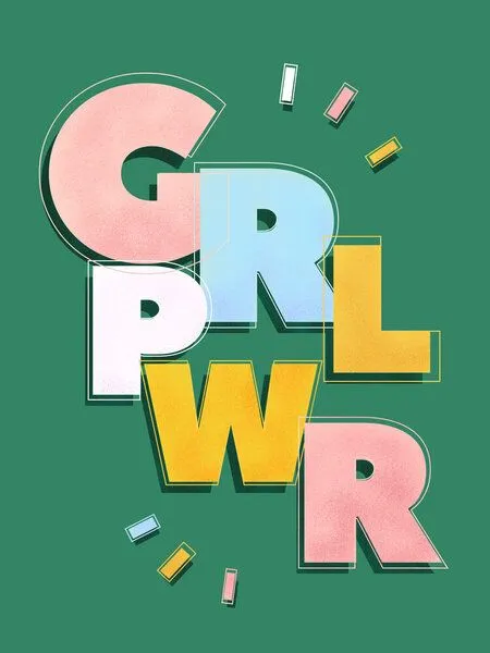 Photocircle Photocircle Poster / Leinwandbild - GIRL POWER - green – Produktbild 1 von 4