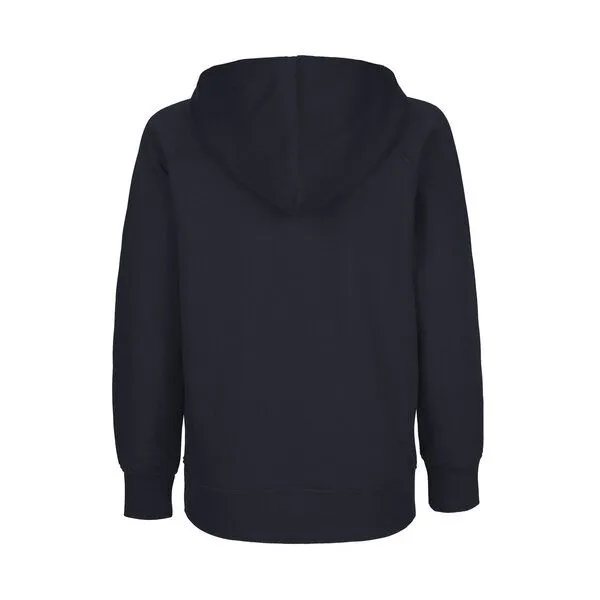HANDGEDRUCKT HANDGEDRUCKT "Fellnase" Kinder-Hoody aus reiner Biobauwolle (kbA) Hund, Navyblue, – Produktbild 2 von 4