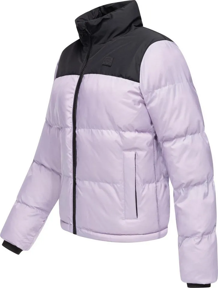 ragwear ragwear Steppjacke Serah stylische Damen Winterjacke im Colourblocking-Design, Lila, – Produktbild 3 von 5