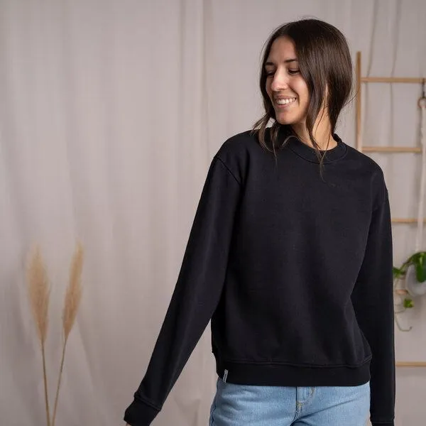 Vresh Clothing Vresh Clothing Vrancesca - Sweater aus Biobaumwolle, Schwarz, – Produktbild 2 von 5