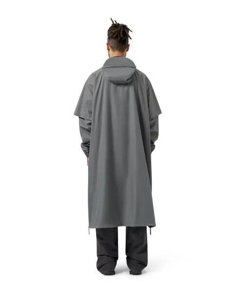 Maium Maium Vegan Regenmantel - Unisex Poncho - aus recycelten Materialien, Grau (rock grey), – Produktbild 4 von 4