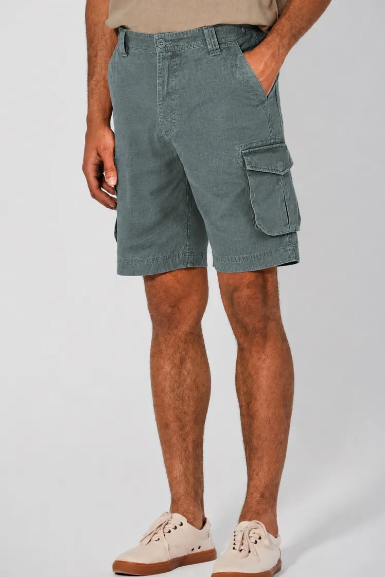 HempAge Hempage Herren vegan Cargo Shorts Titanium, Grau, – Produktbild 2 von 2