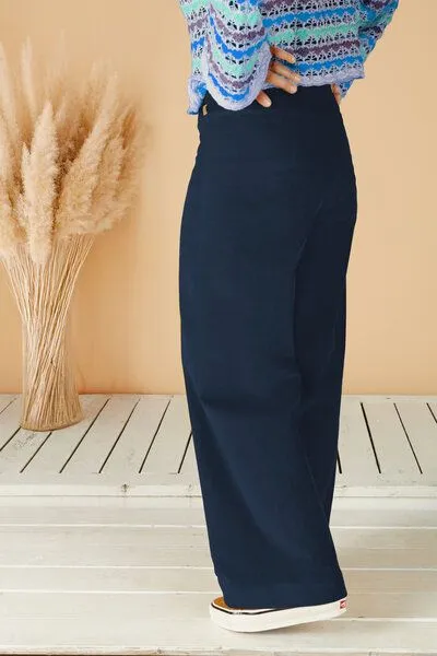 La Gitana La Gitana Damen Cordhose „Lina“ aus Stretch Bio Baumwolle, Passform: Loose Fit, Blau, – Produktbild 3 von 3