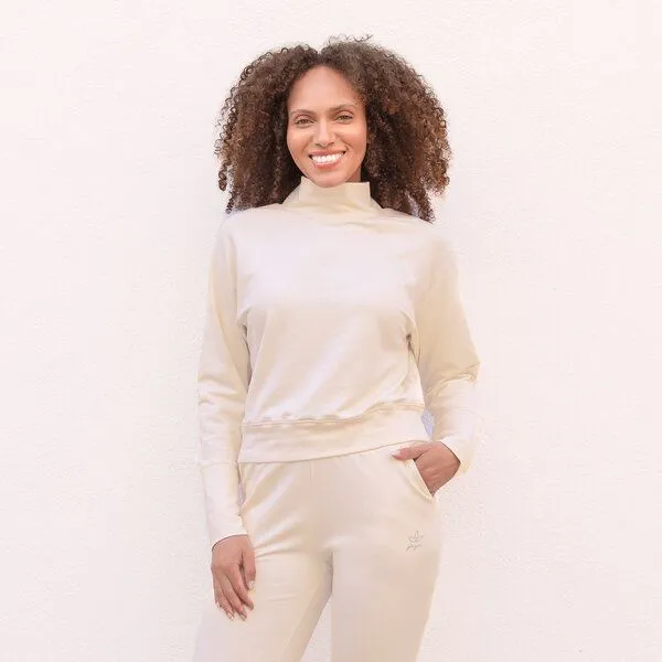 Jaya Jaya KAYA - Damen - Sweater aus organic French Terry, Vanilla / creme, – Produktbild 1 von 4