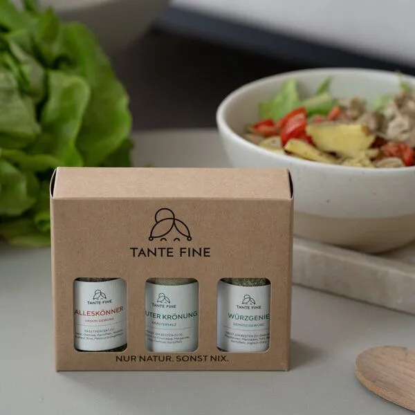 Tante Fine Tante Fine Bio Gewürze Set FINES WÜRZHELDEN * Gewürztrio für fast alle Gerichte – Produktbild 1 von 4