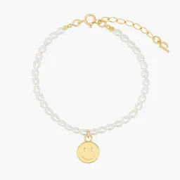 Paeoni Colors Paeoni Colors Smiley-Perlenarmband aus Süßwasserperlen und 18k Gold Vermeil, 925 Sterling Silber – Produktbild 1 von 1